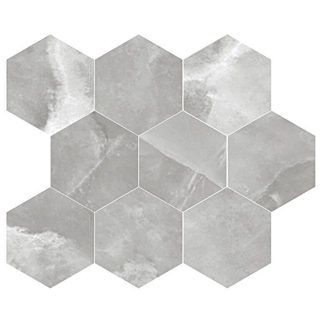 EnergieKer Onyx ek - Carrelage mural et sol - 26x90cm - effet pierre naturelle - hexagonal - Grey pulido gepolijst (gris)