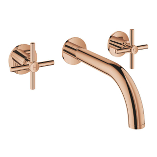 GROHE Atrio Set de finition S-size robinet mural 3 trous avec poignées croix Warm sunset