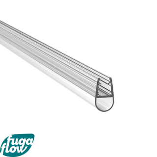 FugaFlow Efficiente Acces profil d'étanchéité convexe/bande anti-fuite/barrière d'eau - 200cm - à raccourcir - pour verre de 6mm - universel - transparent