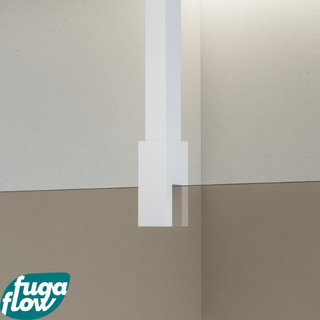 FugaFlow Eccelente Vetro inloopdouche badkamer - 40x200cm - rookglas - plafondarm - mat wit