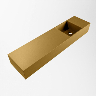 Mondiaz TYNE Lave-main - 90x23x12cm - lavabo droite - sans trou de robinet - Solid Surface - Oro