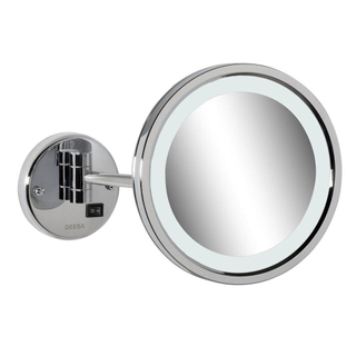 Geesa Mirror Collection Miroir de rasage avec éclairage 1 bras 21.4cm grossissant x3 chrome