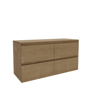 Saniclass Holz Atelier Ensemble meuble de salle de bains - 120x45x60cm - 2 tiroirs - plan de toilette - Chêne naturel