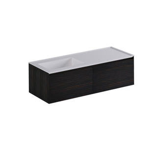 Thebalux Tresor Badkamermeubelset - 140x55x41.5cm - 2 lades - greeploos - Wastafel Corian - links - zonder kraangat - Italian Alpi