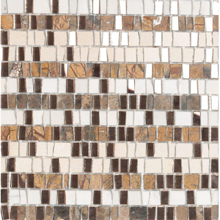 Dune materia mosaics carreau de mosaïque 30x30,5cm 5mm marron mat/brillant
