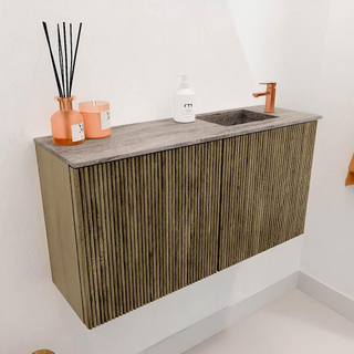 Mondiaz JOYA-DLUX 80cm meuble de toilette - couleur Dusk - Vasque FAYE position Droite 1 trou de robinet couleur Oza.