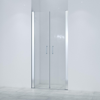 Saniclass Neptune Double portes 90x200cm verre de sécurité 6mm anti calcaire chrome