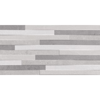Cifre Ceramica Nexus wandtegel - 30x60cm - gerectificeerd - Betonlook - Pearl relieve wandtegel mat (grijs)