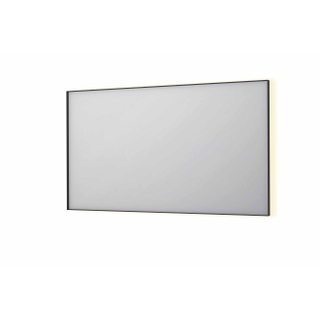 INK SP32 spiegel - 140x4x80cm rechthoek in stalen kader incl indir LED - verwarming - color changing - dimbaar en schakelaar - mat zwart