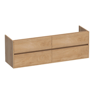 BRAUER Adore wastafelonderkast - 160x46x55cm - 4 softclose lades - greeploos - 2 sifon uitsparingen - Forest Tan