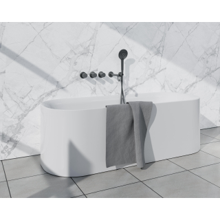 Fortifura Nebbio Badcombinatie-set - thermostaatkraan - inbouwdeel - 2x uitbreiding inbouwdeel - wandaansluitbocht - metalen doucheslang - ronde handdouche - uitloop - gunmetal