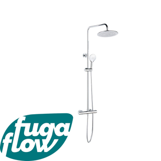 FugaFlow Eccelente Sobrado Badkamer Regendoucheset - thermostatisch - hoofddouche 25cm - ronde handdouche - chroom - Black Friday -