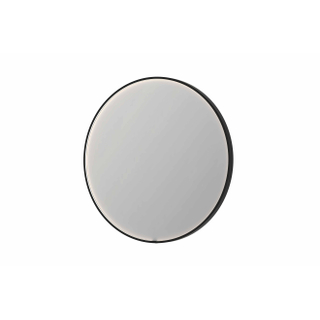 INK SP24 spiegel - 100x4x100cm rond in stalen kader incl dir LED - verwarming - color changing - dimbaar en schakelaar - geborsteld metal black