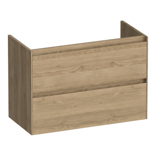 BRAUER Inspire meuble sous lavabo peu profond 80 2 tiroirs softclose - sans poignée - 1 découpe pour le siphon - Sunlit