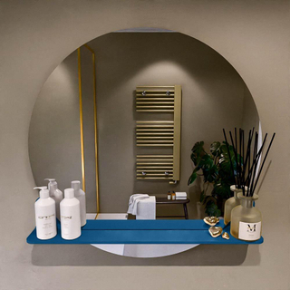 Miroir de salle de bain Mondiaz SPOT - rond 80cm - plan de couverture miroir - couleur Jean