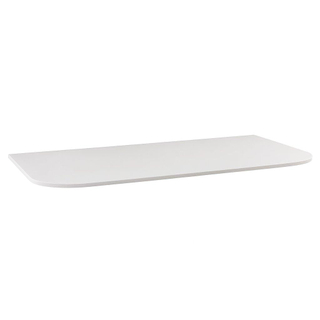 Saniclass Terra Topblad met ronde hoeken - 81x46x1.2cm - geen voorgeboorde gaten - solid surface - wit mat