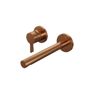 Brauer Copper Edition Wastafelmengkraan inbouw - rechte uitloop rechts - hendel middel dik - model E2 PVD - geborsteld koper