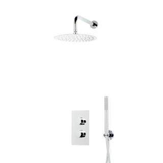 FugaFlow Eccelente Sobrado Badkamer inbouw regendoucheset met thermostaat 25cm hoofddouche incl. staaf handdouche chroom