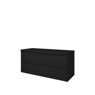 Proline Top badkamermeubelset - 120x46x55.2cm - wastafelblad - symmetrisch - MDF lak zwart mat