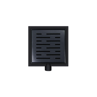 Wiesbaden Bonde de douche avec bride et sortie latérale 20x20 cm mat noir