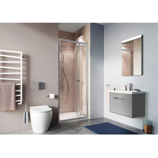 Crosswater Clear 6 vouwdeur - 76x195cm - 6mm - veiligheidsglas - zilver aluminium