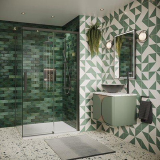 Crosswater Asura zijpaneel voor schuifdeur - 80cm - leisteen