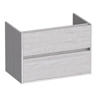 BRAUER Adore Wavy wastafelonderkast 80 2 softclose lades - greeploos - 1 sifon uitsparing - Forest Seashell