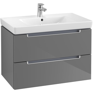 Villeroy & Boch Subway 2.0 Meuble sous lavabo 78.7x44.9x52cm avec 2 tiroirs pour lavabo 7175 80cm Gris