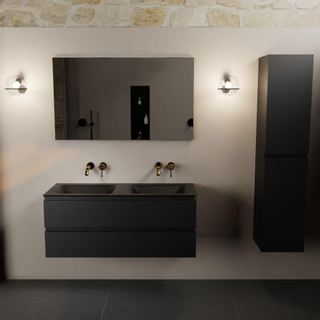 Mondiaz AIVY Ensemble de meuble - 120x45x50cm - 0 trous de robinet - 2 vasques Urban Solid surface - Gauche et droite - 2 tiroirs - sans miroir - MDF Urban