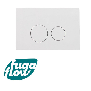 FugaFlow Efficiente Press Bedieningsplaat - bedieningspaneel voor Geberit UP320 inbouwreservoir - dualflush - ronde knoppen - kunststof wit glans