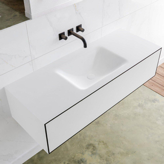 Mondiaz Lagom Meuble avec 1 tiroir 120x30x45cm vasque Cloud central sans trous de robinet Solid Surface Urban