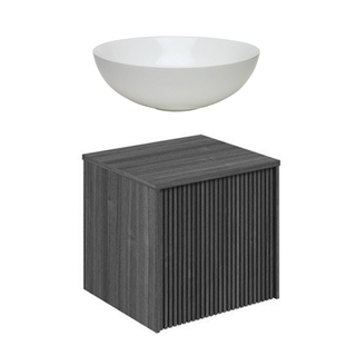Crosswater Limit Ensemble meuble salle de bains - 50x45x45cm - 1 tiroir - vasque en céramique - steelwood/anthracite