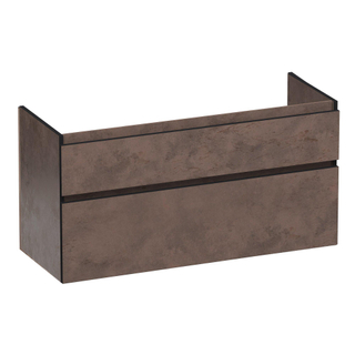 Saniclass Advance Plus Wastafelonderkast - 120x46x60cm - 2 softclose greeploze lades - 1 sifonuitsparing - MFC - Rusty