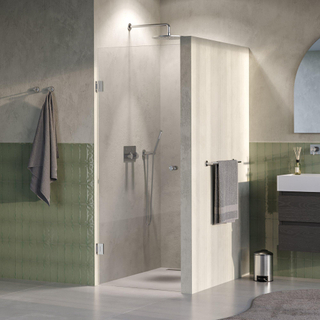 BRAUER Void Carving Nisdeur - 70x200cm - draaideur - glascoating - omkeerbaar - helder glas - Geborsteld RVS PVD