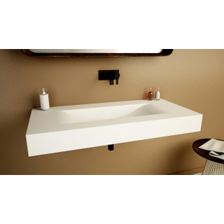 Ideavit Lavabo 100x48x11cm 0 trous de robinet Acrylique mat blanc