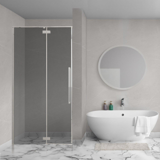 Aqua Vista Oria Linea nisdeur - 80x200cm - incl. montageset - rookglas - chroom