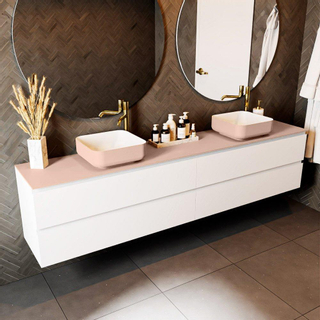 Mondiaz TOP 30 Plan sous vasque - 220x30x0.9cm - compatible comme plan de meuble - solid surface - Rosee