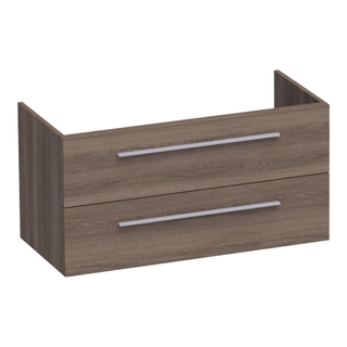 Saniclass EX WastafelOnderkast - 100x46x50cm - 2 softclose lades - zonder greep - 1 sifonuitsparing - MFC - legno viola