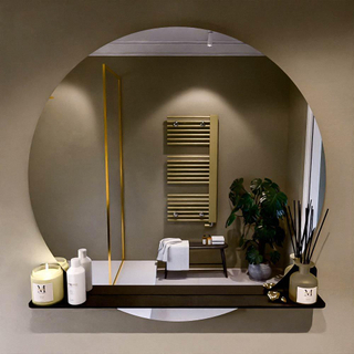 Mondiaz SPOT Miroir de salle de bain - rond 110cm - plan de couverture miroir - couleur Urban