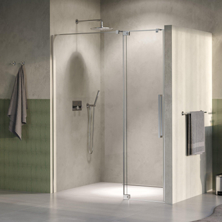 BRAUER Stellar Nisdeur - 2-delig - 140x200cm - draaideur - glascoating - omkeerbaar - helder glas - Geborsteld RVS PVD