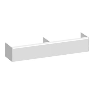BRAUER Embrace wastafelonderkast - 198x35x45.5cm - 2 softclose lades - greeploos - 2 sifon uitsparingen - mat wit