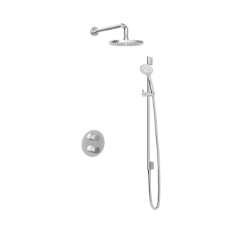 Hotbath Buddy IBS Regendoucheset - 2-weg-omstel - 35cm wandarm - 20cm ronde hoofddouche - 3 standen handdouche - glijstang - chroom