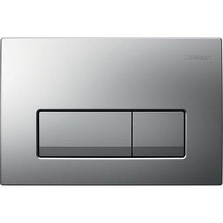 Plaque de commande Geberit Delta50 - chasse d'eau à 2 boutons - boutons rectangulaires - chrome mat