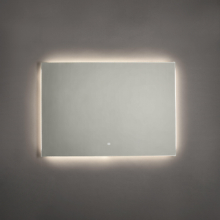 Adema Squared Badkamerspiegel - 100x70cm - indirecte LED verlichting - touch schakelaar - spiegelverwarming