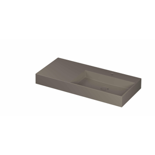 INK United lavabo - 100x45x11cm porcelaine droite avec 1 trou de robinet inclus bouchon clic en porcelaine et système de trop-plein caché - mat basento