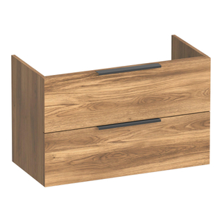 BRAUER Elevate wastafelonderkast ondiep 80 excl. opleggrepen 2 softclose lades en 1 sifon uitsparing - Honey