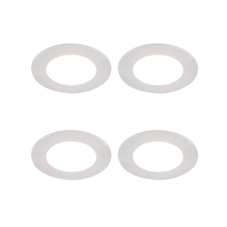 QAZQA Blanca Spot encastrable - lot de 4 - 9x9cm - LED inclus - à 3 intensités réglables - IP65 - Rond - Blanc