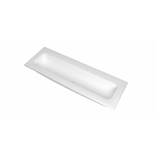 INK Reflekt vasque - 120x40x1,5cm polystone central sans trou de robinet - blanc mat