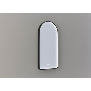 Thebalux Spiegel M27 - Arch model voorzien van indirecte LED in mat zwart kader - kleurwissel - dimfunctie - memory - spiegelverwarming - touchbediening