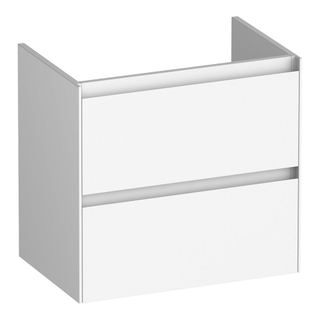 BRAUER Inspire wastafelonderkast ondiep 60 2 softclose lades - greeploos - 1 sifon uitsparing - mat wit